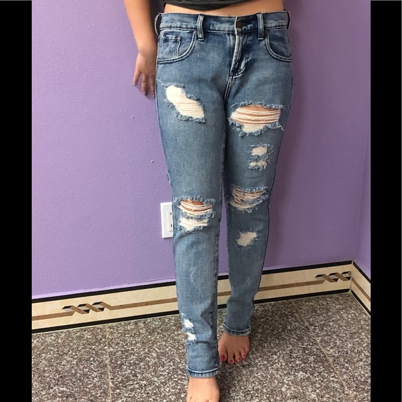 Brandy Melville Denim - Brandy Melville Distressed Boyfriend-Style Jeans